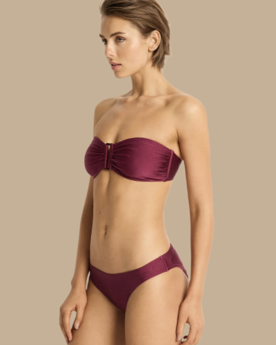Monte & Lou Lustre Bilgola Bandeau Top Burgundy