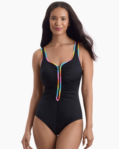 Mimi Flamingo Sport Shirred Zipper Tank 1 Pc (2 colors)
