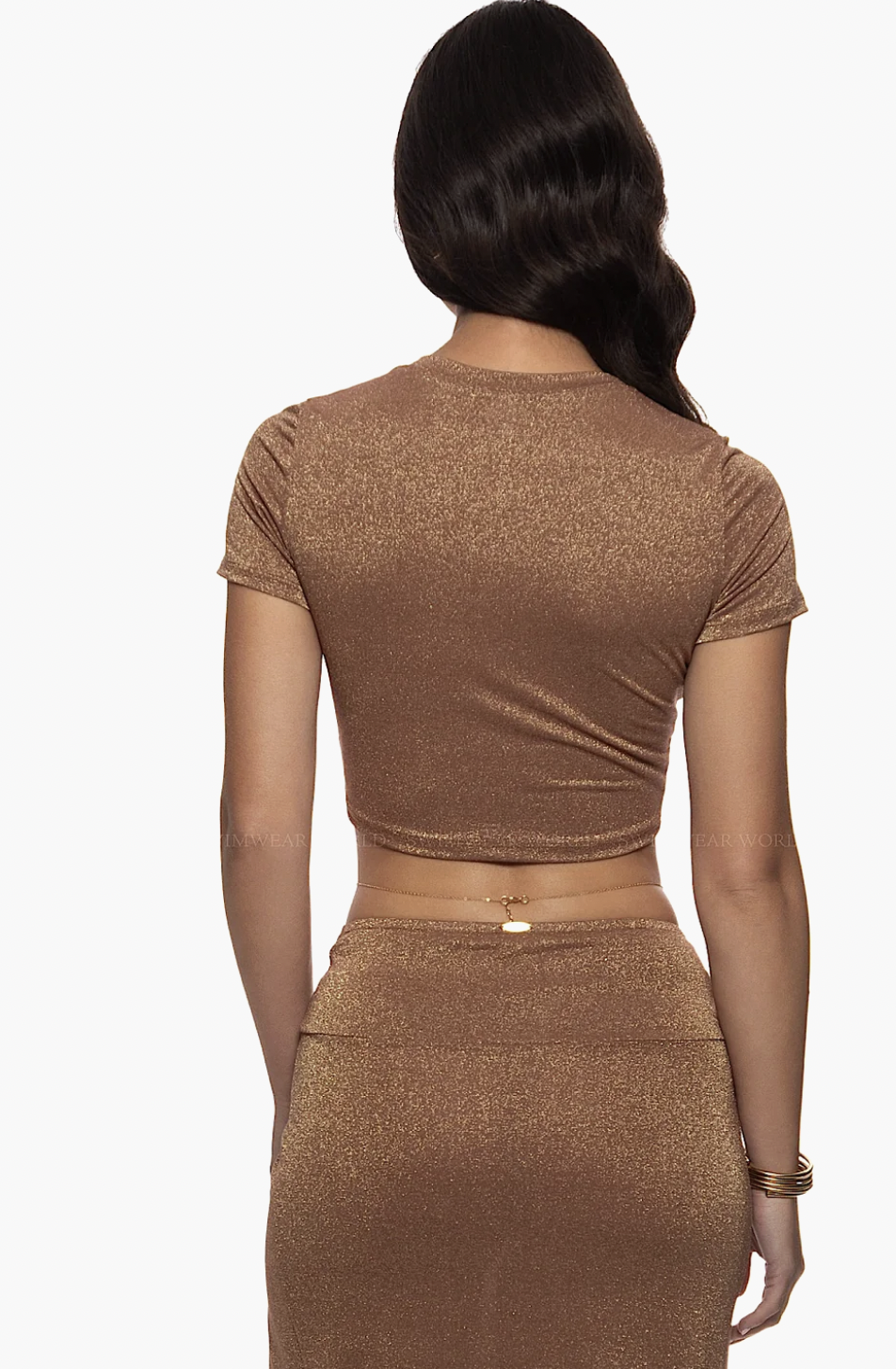 Luli Fama Shimmer Bronze Crop Top - Image 3