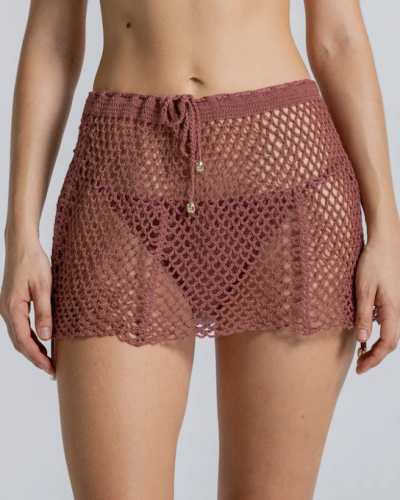 Cosita Linda Nocturne Rose Crochet Mini Skirt
